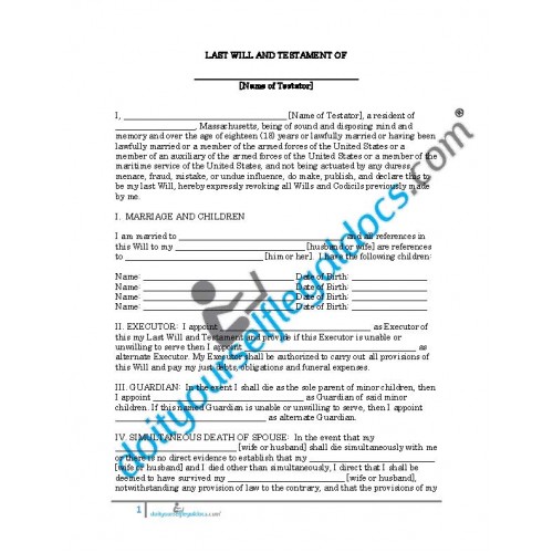 9 Last Will And Testament Massachusetts